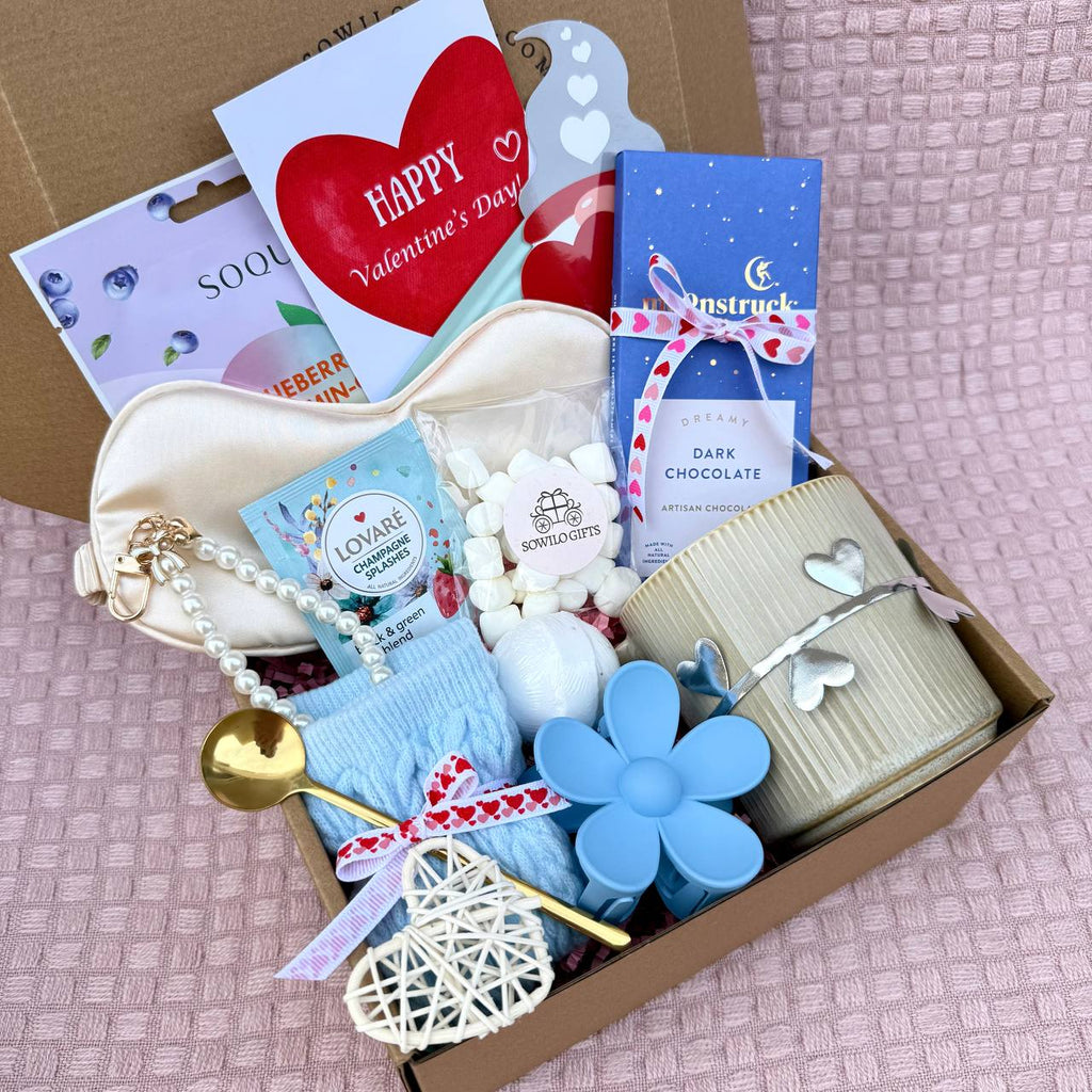 Blue & Cream  Gift Box – Cozy Self-Care Set